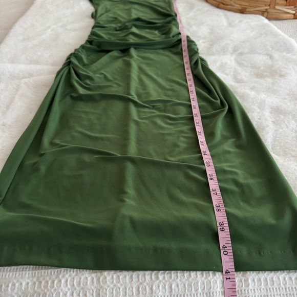 Norma Kamali x Kamalikuture Green Ruched Bodycon Cocktail Dress Sleeveless - Picture 11 of 11